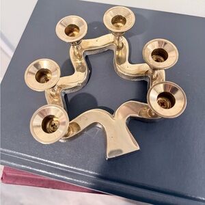 Vintage Brass Shamrock Candle Stick Holder